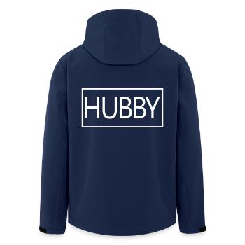 Hubby Matching Couple Engagement Wedding Honeymoon - Men’s Recycled Softshell Jacket by Stanley/Stella - navy - Back - AI Model Male 185 light (185cm)