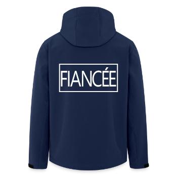 Fiancée Matching Engagement Wedding Honeymoon - Men’s Recycled Softshell Jacket by Stanley/Stella - navy - Back - AI Model Male 185 light (185cm)