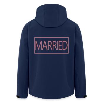 Married Matching Couple Men & Women Wedding Day - Men’s Recycled Softshell Jacket by Stanley/Stella - navy - Back - AI Model Male 185 light (185cm)