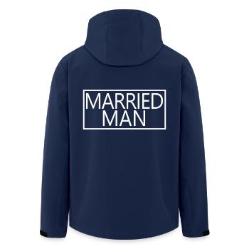 Homme marié Couple Matching Mariage Lune de miel - Veste softshell homme en polyester recyclé Stanley/Stella - marine - Dos - AI Model Male 185 light (185cm)