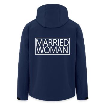 Verheiratete Frau für Brautdusche Hochzeitsoutfit - Recycelte Männer Softshell-Jacke von Stanley/Stella - Navy - Hinten - AI Model Male 185 light (185cm)