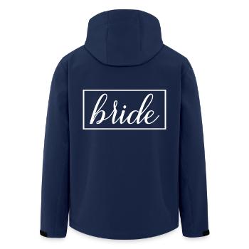 Bride Matching Couple Engagement Wedding Honeymoon - Men’s Recycled Softshell Jacket by Stanley/Stella - navy - Back - AI Model Male 185 light (185cm)