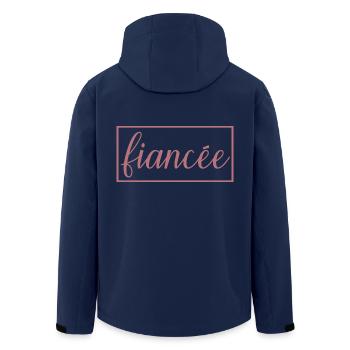 Fiancée Matching Engagement Wedding Honeymoon - Men’s Recycled Softshell Jacket by Stanley/Stella - navy - Back - AI Model Male 185 light (185cm)