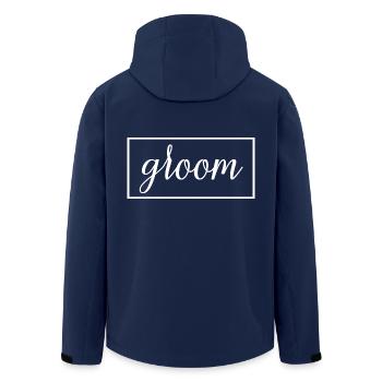Groom - Husband To Be Wedding Party Engagement - Men’s Recycled Softshell Jacket by Stanley/Stella - navy - Back - AI Model Male 185 light (185cm)