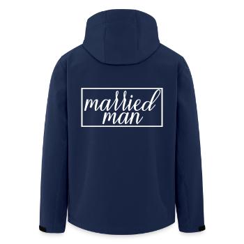 Homme marié Couple Matching Mariage Lune de miel - Veste softshell homme en polyester recyclé Stanley/Stella - marine - Dos - AI Model Male 185 light (185cm)