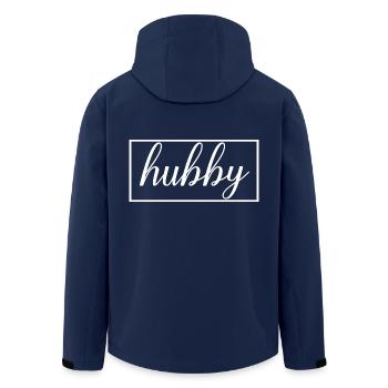 Hubby Matching Engagement Wedding Honeymoon - Men’s Recycled Softshell Jacket by Stanley/Stella - navy - Back - AI Model Male 185 light (185cm)