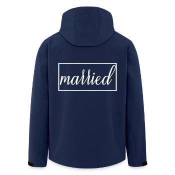 Married Matching Couple Men & Women Wedding Day - Men’s Recycled Softshell Jacket by Stanley/Stella - navy - Back - AI Model Male 185 light (185cm)