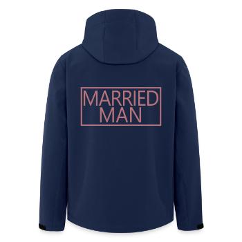 homme marié couple assorti mariage lune de miel - Veste softshell homme en polyester recyclé Stanley/Stella - marine - Dos - AI Model Male 185 light (185cm)