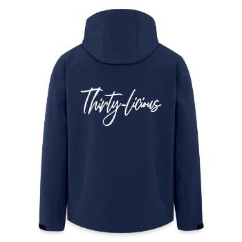 Thirty-Licious Funny 30th Birthday Party Männer Frauen - Recycelte Männer Softshell-Jacke von Stanley/Stella - Navy - Hinten - AI Model Male 185 light (185cm)