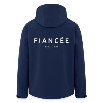 Fiancée Est. 2023 Fiançailles Douche nuptiale Mariage - Veste softshell homme en polyester recyclé Stanley/Stella - marine - Dos - AI Model Male 185 light (185cm)