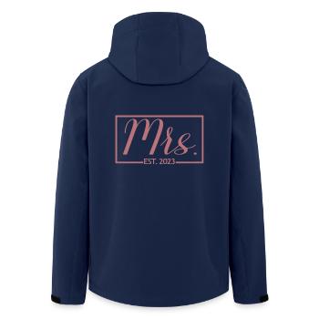 Mme Est. 2023 Fiançailles Douche nuptiale Mariage - Veste softshell homme en polyester recyclé Stanley/Stella - marine - Dos - AI Model Male 185 light (185cm)