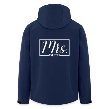 Mme Est. 2023 Fiançailles Douche nuptiale Mariage - Veste softshell homme en polyester recyclé Stanley/Stella - marine - Dos - AI Model Male 185 light (185cm)