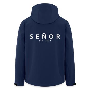 2022 Fête de mariage du marié de fiançailles - Veste softshell homme en polyester recyclé Stanley/Stella - marine - Dos - AI Model Male 185 light (185cm)