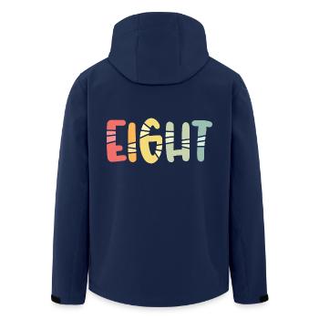 Eight - 8 Years Old Birthday, 8 Year Anniversary - Men’s Recycled Softshell Jacket by Stanley/Stella - navy - Back - AI Model Male 185 light (185cm)