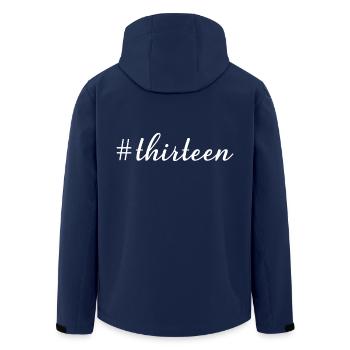 Hashtag Thirteen Cool 13 Years Old 13th Birthday - Men’s Recycled Softshell Jacket by Stanley/Stella - navy - Back - AI Model Male 185 light (185cm)