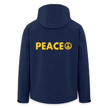 Peace - Men’s Recycled Softshell Jacket by Stanley/Stella - navy - Back - AI Model Male 185 light (185cm)