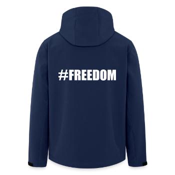 Freedom - Men’s Recycled Softshell Jacket by Stanley/Stella - navy - Back - AI Model Male 185 light (185cm)