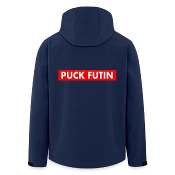 Puck futin - Men’s Recycled Softshell Jacket by Stanley/Stella - navy - Back - AI Model Male 185 light (185cm)