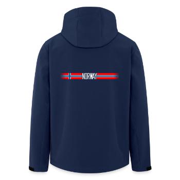 Norway Flags / Banners 004 AllroundDesigns - Men’s Recycled Softshell Jacket by Stanley/Stella - navy - Back - AI Model Male 185 light (185cm)