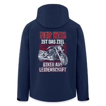 Biker aus leidenschaft - Recycelte Männer Softshell-Jacke von Stanley/Stella - Navy - Hinten - AI Model Male 185 light (185cm)