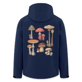 Mushroom Mycology Fungi Foraging Mushroom Lover - Men’s Recycled Softshell Jacket by Stanley/Stella - navy - Back - AI Model Male 185 light (185cm)