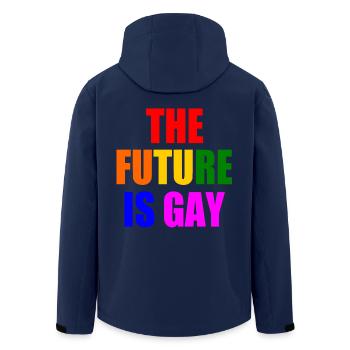 the future is gay - Men’s Recycled Softshell Jacket by Stanley/Stella - navy - Back - AI Model Male 185 light (185cm)