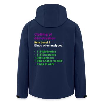 Clothing of demotivation - Men’s Recycled Softshell Jacket by Stanley/Stella - navy - Back - AI Model Male 185 light (185cm)