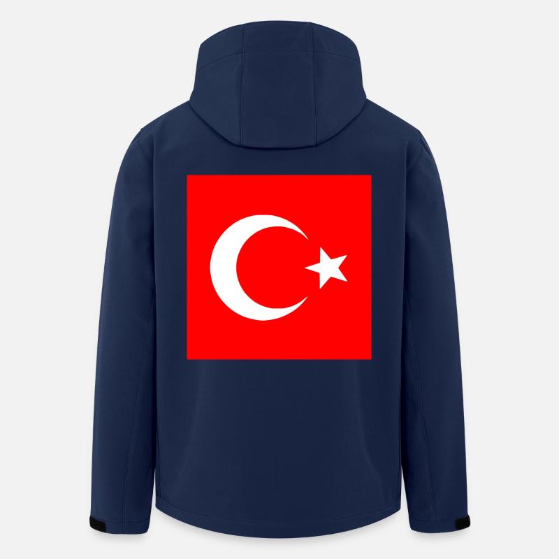 Turquie - Drapeau turc - Veste softshell homme en polyester recyclé Stanley/Stella - marine
