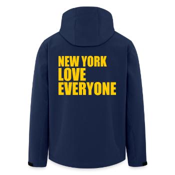 New York - Men’s Recycled Softshell Jacket by Stanley/Stella - navy - Back - AI Model Male 185 light (185cm)