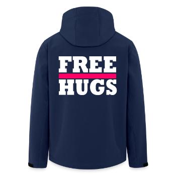 Free Hugs - Men’s Recycled Softshell Jacket by Stanley/Stella - navy - Back - AI Model Male 185 light (185cm)