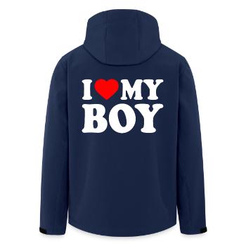 I love my boy - Recycelte Männer Softshell-Jacke von Stanley/Stella - Navy - Hinten - AI Model Male 185 light (185cm)