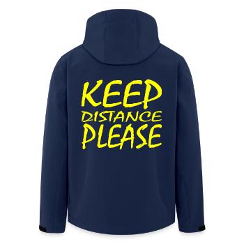 social distancing - Men’s Recycled Softshell Jacket by Stanley/Stella - navy - Back - AI Model Male 185 light (185cm)