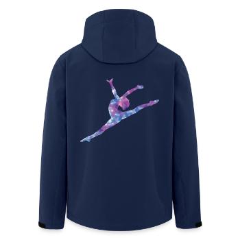 do gymnastics - Men’s Recycled Softshell Jacket by Stanley/Stella - navy - Back - AI Model Male 185 light (185cm)