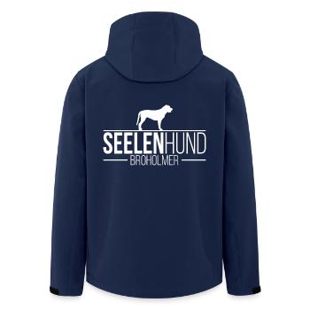 BROHOLMER Seelenhund Hundespruch Hunde Wilsigns - Recycelte Männer Softshell-Jacke von Stanley/Stella - Navy - Hinten - AI Model Male 185 light (185cm)