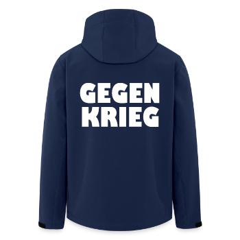 Gegen krieg - Recycelte Männer Softshell-Jacke von Stanley/Stella - Navy - Hinten - AI Model Male 185 light (185cm)