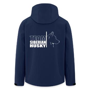 TEAM Siberian Husky Dog Dog Wilsigns - Men’s Recycled Softshell Jacket by Stanley/Stella - navy - Back - AI Model Male 185 light (185cm)