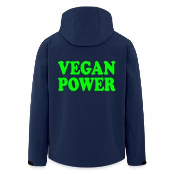 Vegan power - Men’s Recycled Softshell Jacket by Stanley/Stella - navy - Back - AI Model Male 185 light (185cm)