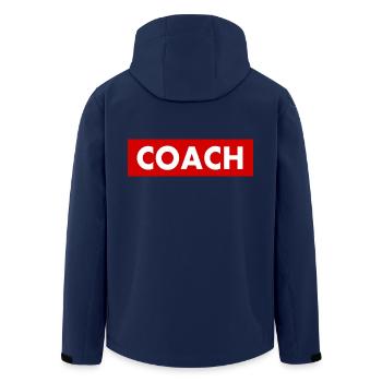 Coach - Men’s Recycled Softshell Jacket by Stanley/Stella - navy - Back - AI Model Male 185 light (185cm)