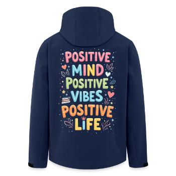 positivity - Men’s Recycled Softshell Jacket by Stanley/Stella - navy - Back - AI Model Male 185 light (185cm)