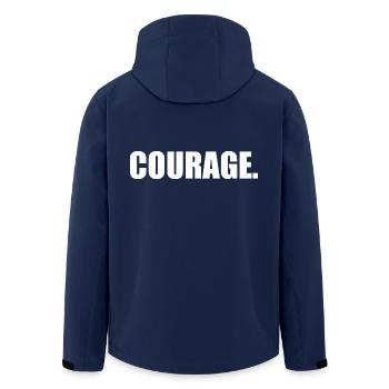 Courage - Men’s Recycled Softshell Jacket by Stanley/Stella - navy - Back - AI Model Male 185 light (185cm)