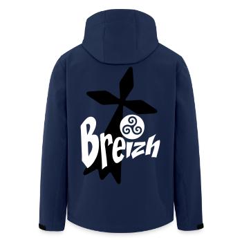 breizh Bretagne logo - Recycelte Männer Softshell-Jacke von Stanley/Stella - Navy - Hinten - AI Model Male 185 light (185cm)