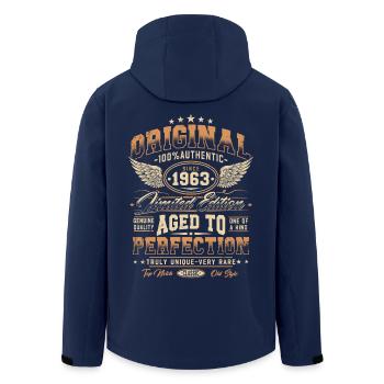 Original 1963 Jahrgang geboren Geburtstag Geschenk - Recycelte Männer Softshell-Jacke von Stanley/Stella - Navy - Hinten - AI Model Male 185 light (185cm)