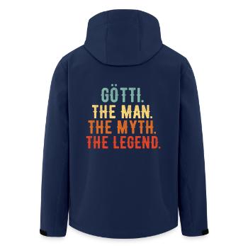 Götti Firmgötti Taufgötti götti fragen - Recycelte Männer Softshell-Jacke von Stanley/Stella - Navy - Hinten - AI Model Male 185 light (185cm)