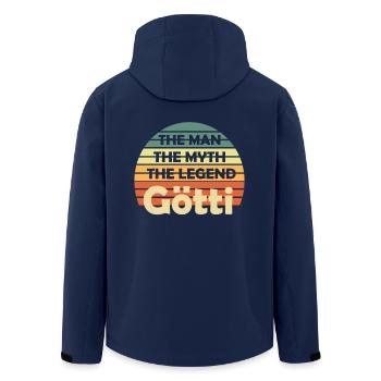 ti Firmgötti Taufgötti Göti Geschenkidee - Recycelte Männer Softshell-Jacke von Stanley/Stella - Navy - Hinten - AI Model Male 185 light (185cm)