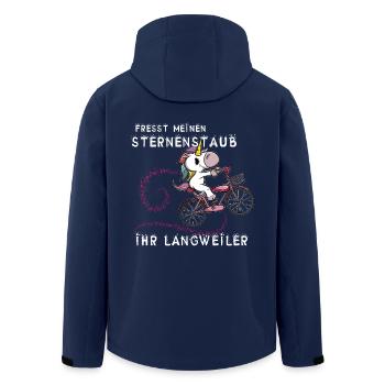 Lustiges Einhorn - fresst meinen Sternenstaub - Recycelte Männer Softshell-Jacke von Stanley/Stella - Navy - Hinten - AI Model Male 185 light (185cm)