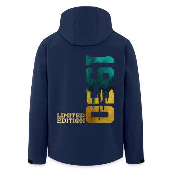 76TH BIRTHDAY LIMITED EDITION 1950 - Men’s Recycled Softshell Jacket by Stanley/Stella - navy - Back - AI Model Male 185 light (185cm)