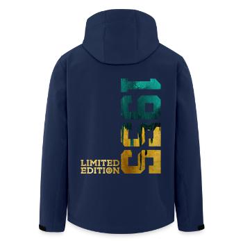 71ST BIRTHDAY LIMITED EDITION 1955 - Men’s Recycled Softshell Jacket by Stanley/Stella - navy - Back - AI Model Male 185 light (185cm)