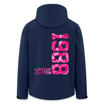 38. GEBURTSTAG PINK LIMITED EDITION 1988 - Recycelte Männer Softshell-Jacke von Stanley/Stella - Navy - Hinten - AI Model Male 185 light (185cm)