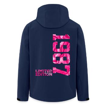39TH BIRTHDAY PINK LIMITED EDITION 1987 - Men’s Recycled Softshell Jacket by Stanley/Stella - navy - Back - AI Model Male 185 light (185cm)