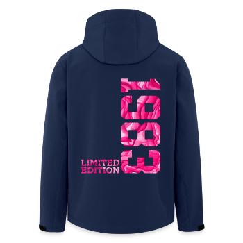43RD BIRTHDAY PINK LIMITED EDITION 1983 - Men’s Recycled Softshell Jacket by Stanley/Stella - navy - Back - AI Model Male 185 light (185cm)